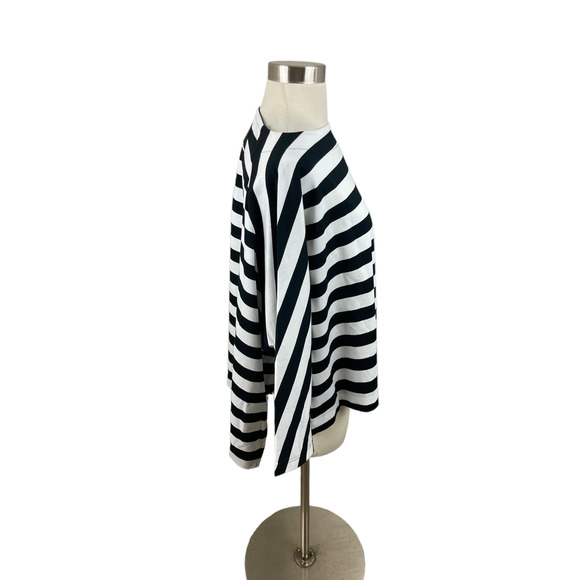 CogTheBigSmoke Japan Oversized Black White Stripe Pullover Shirt - Picture 2 of 4